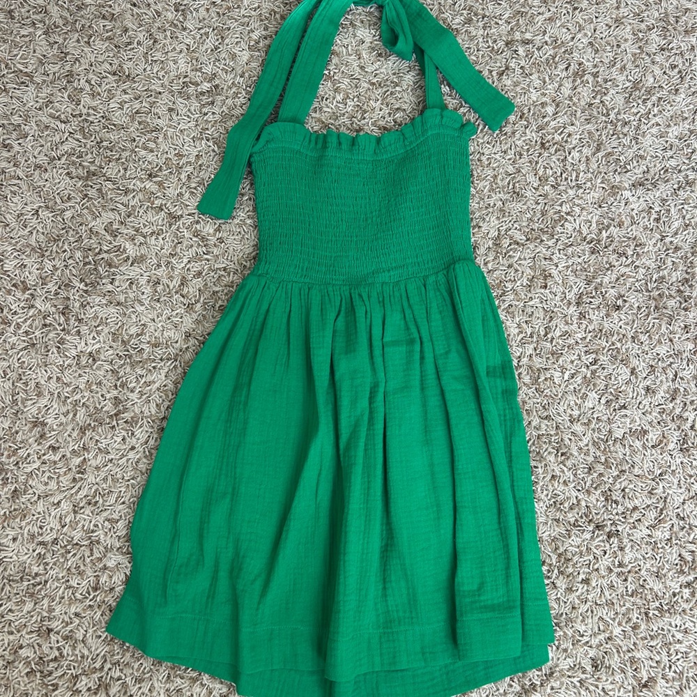 Princess Polly Green Halter Tie Top Mini Dress Size 2!